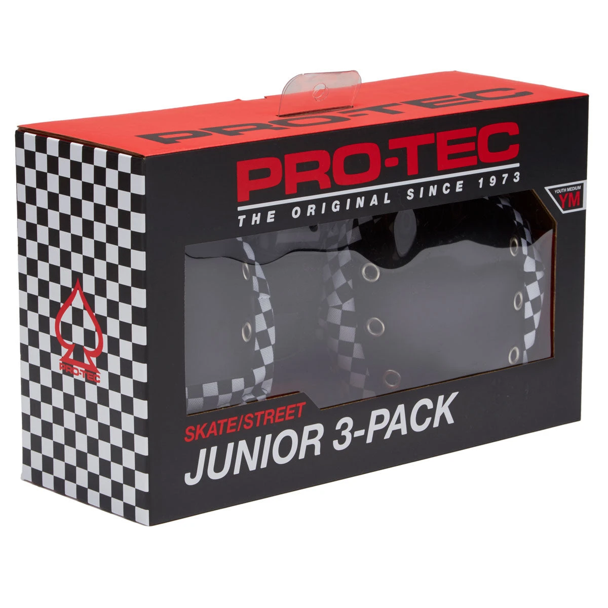 Pro Tec Checker Junior 3 Pack Pads - Black 1 Pro Tec Checker Junior 3 Pack Pads - Black