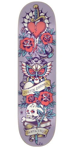 Santa Cruz Sommer Tattooed VX Everslick Skateboard Deck - 8.25"