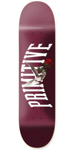 Primitive Messenger Skateboard Deck - Burgundy - 7.75"