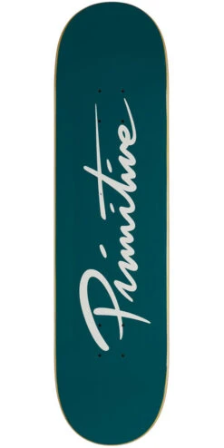 Primitive Nuevo Script Skateboard Deck - Teal - 8.00"