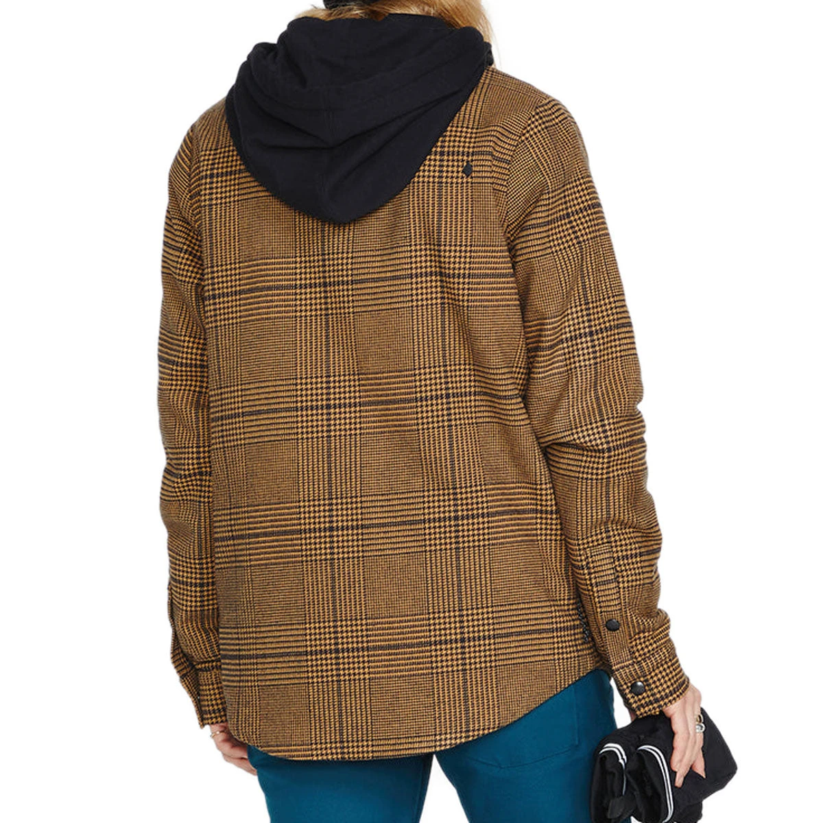 Volcom Womens Hooded Flannel Snowboard Jacket - Caramel 2 Volcom Womens Hooded Flannel Snowboard Jacket - Caramel - Image 2
