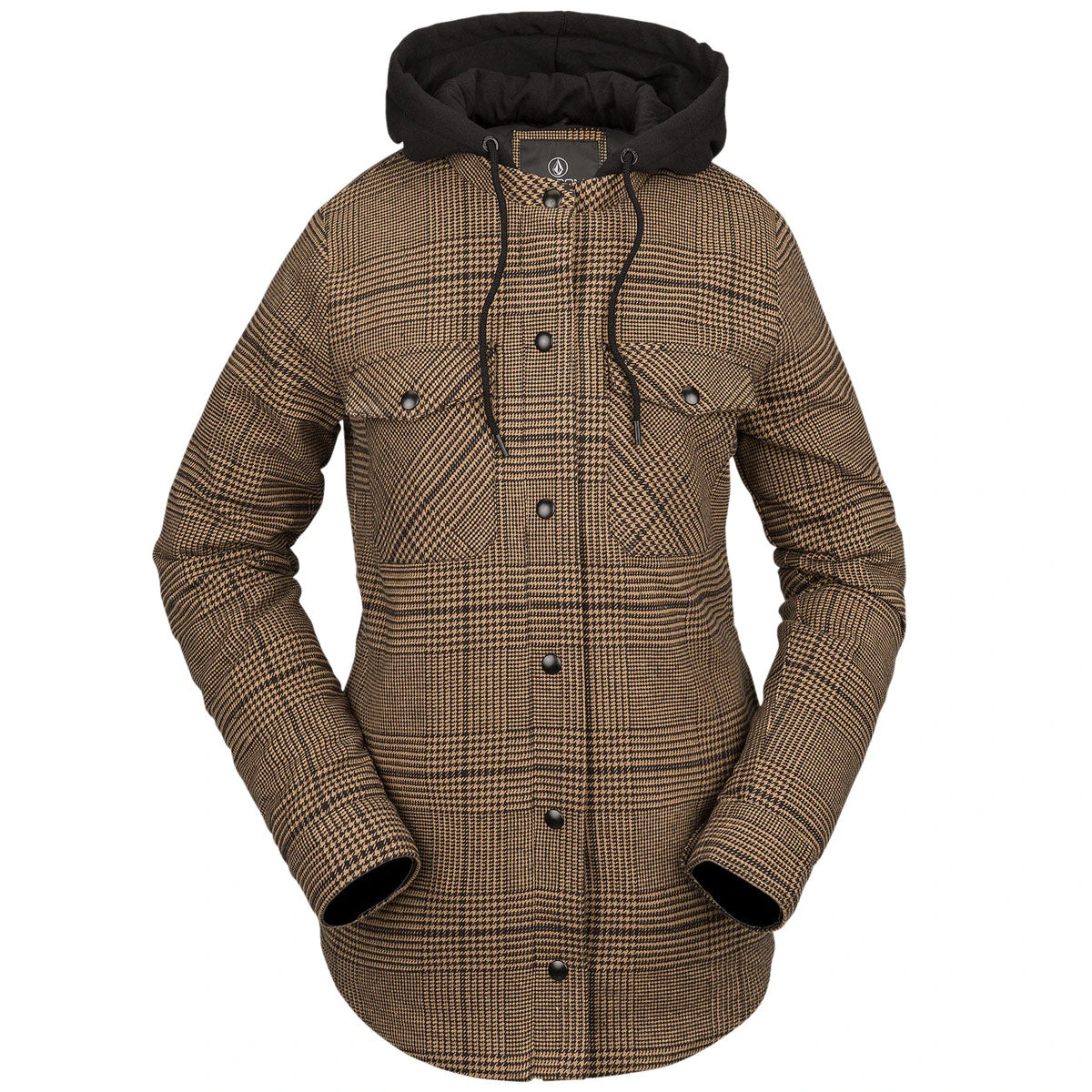 Volcom Womens Hooded Flannel Snowboard Jacket - Caramel 3 Volcom Womens Hooded Flannel Snowboard Jacket - Caramel - Image 3