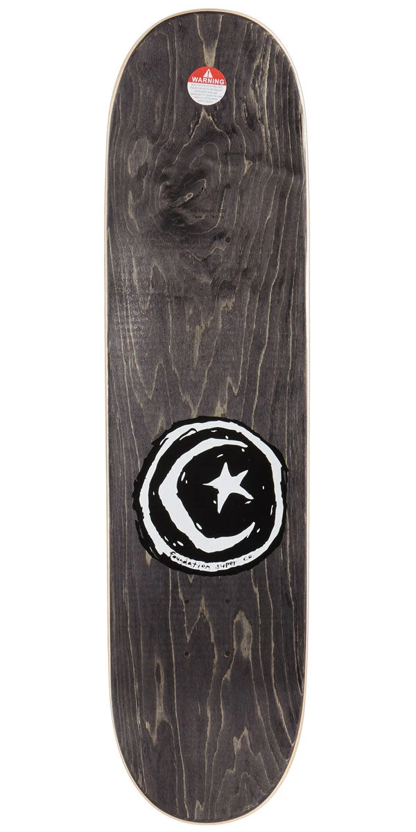 Foundation Star And Moon Skateboard Deck - Black - 8.00" 2 Foundation Star And Moon Skateboard Deck - Black - 8.00" - Image 2