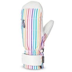 Crab Grab Womens Snuggler Mitt Snowboard Gloves - Rainbow Stripes