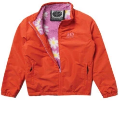Airblaster Womens Double Puff Snowboard Jacket - Lava/Pink Daisy