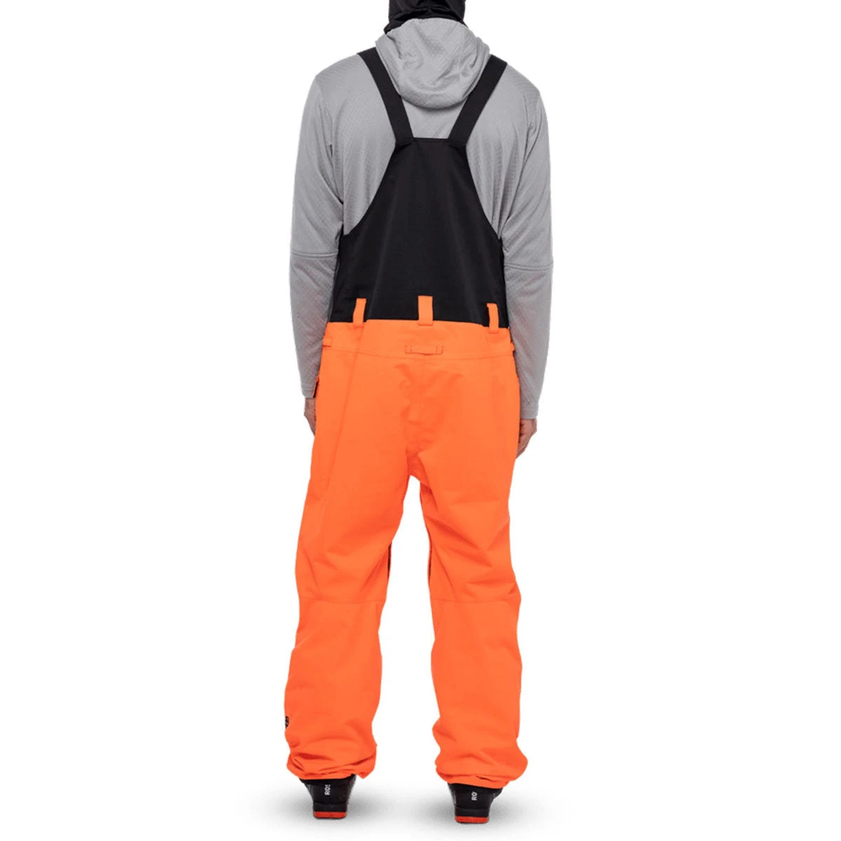 686 Frontier Shell Bib Snowboard Pants - Fluro Orange/Clear Black 2 686 Frontier Shell Bib Snowboard Pants - Fluro Orange/Clear Black - Image 2
