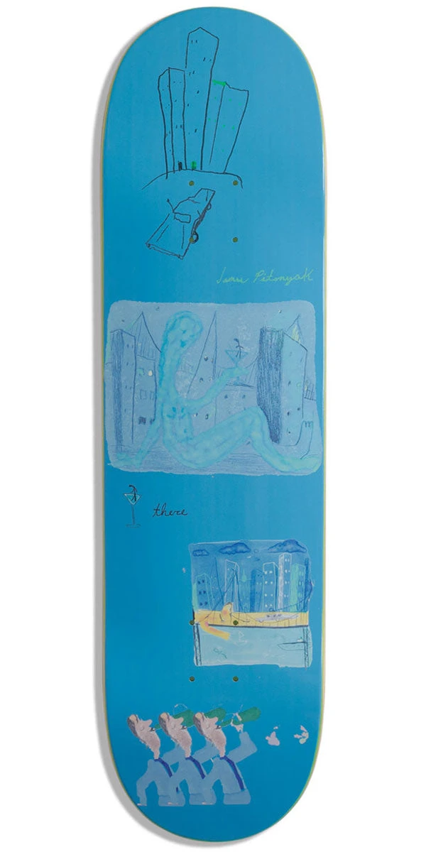 There Nadair James One More Drink Skateboard Deck - Blue - 8.50" 1 There Nadair James One More Drink Skateboard Deck - Blue - 8.50"