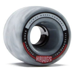 Hawgs Fatties 78a Stone Ground Longboard Wheels - Grey/White Swirl - 63mm