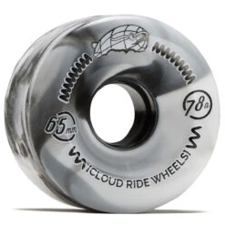 Cloud Ride Street Cruisers 78a Longboard Wheels - Marble Black - 65mm