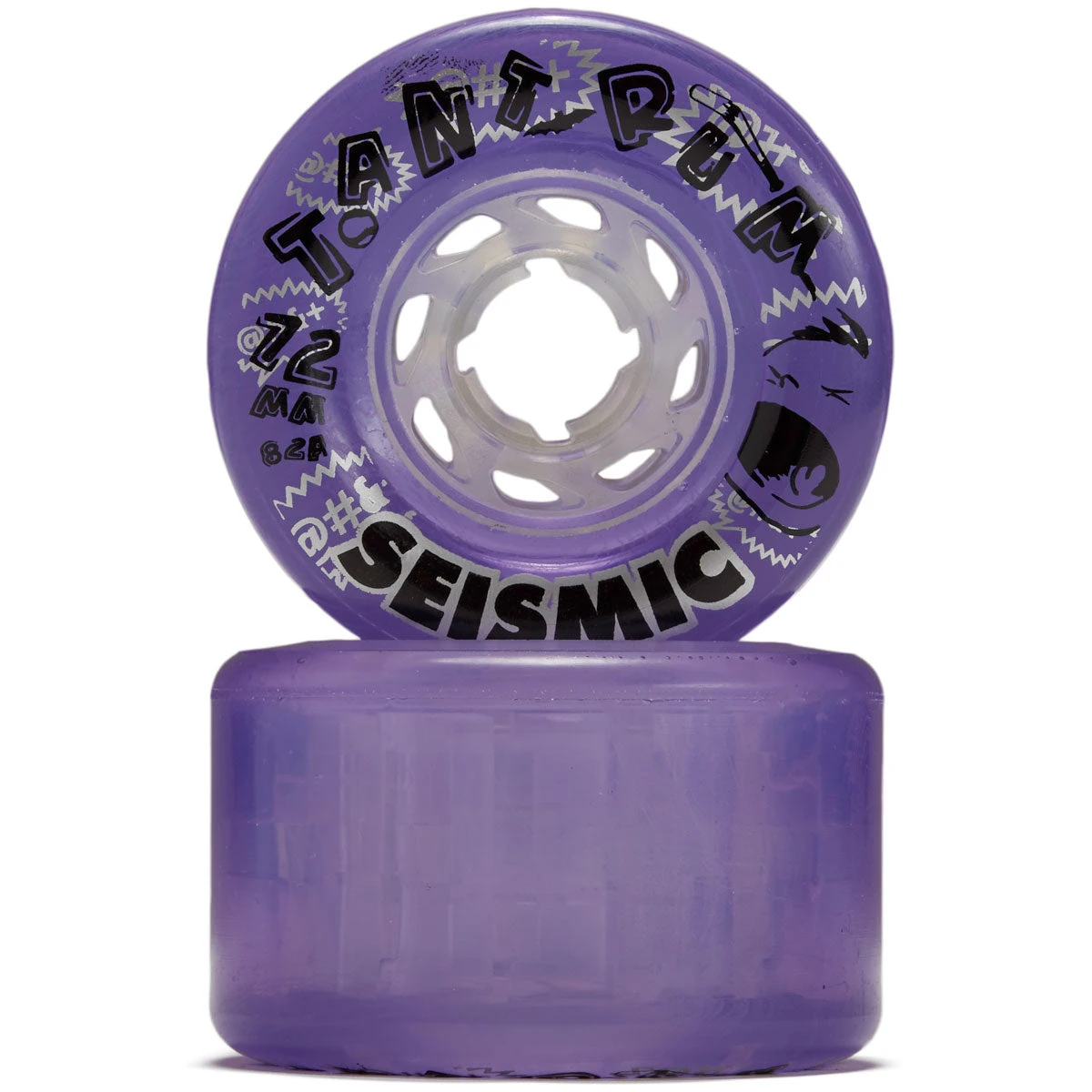 Seismic Tantrum 82a Longboard Wheels - Clear Purple - 72mm 2 Seismic Tantrum 82a Longboard Wheels - Clear Purple - 72mm - Image 2